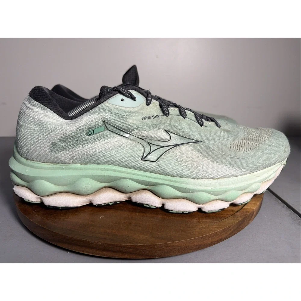 Mizuno Wave Sky 7 Mens Running Shoes Grey Blue Lime J1GC230253 Size 13